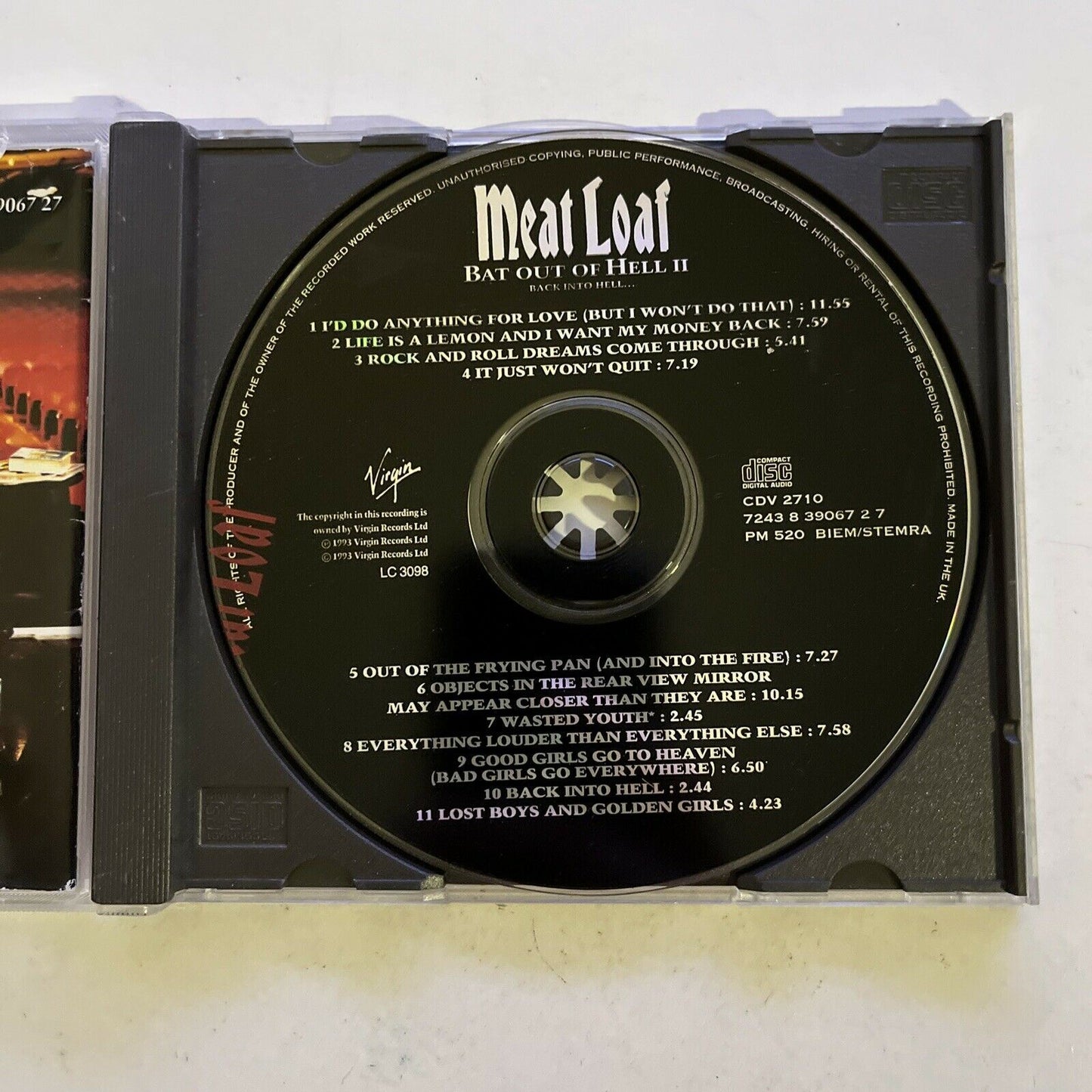 Meat Loaf – Bat Out Of Hell II: Back Into Hell (CD, 1993) Album