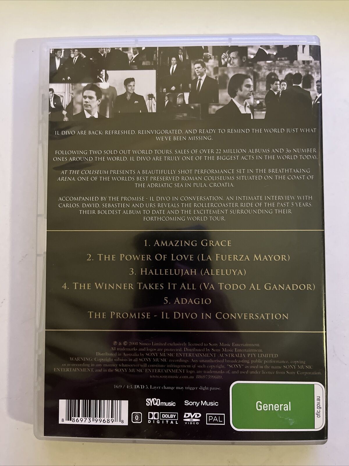 Il Divo At The Coliseum (DVD, 2009) Region Free