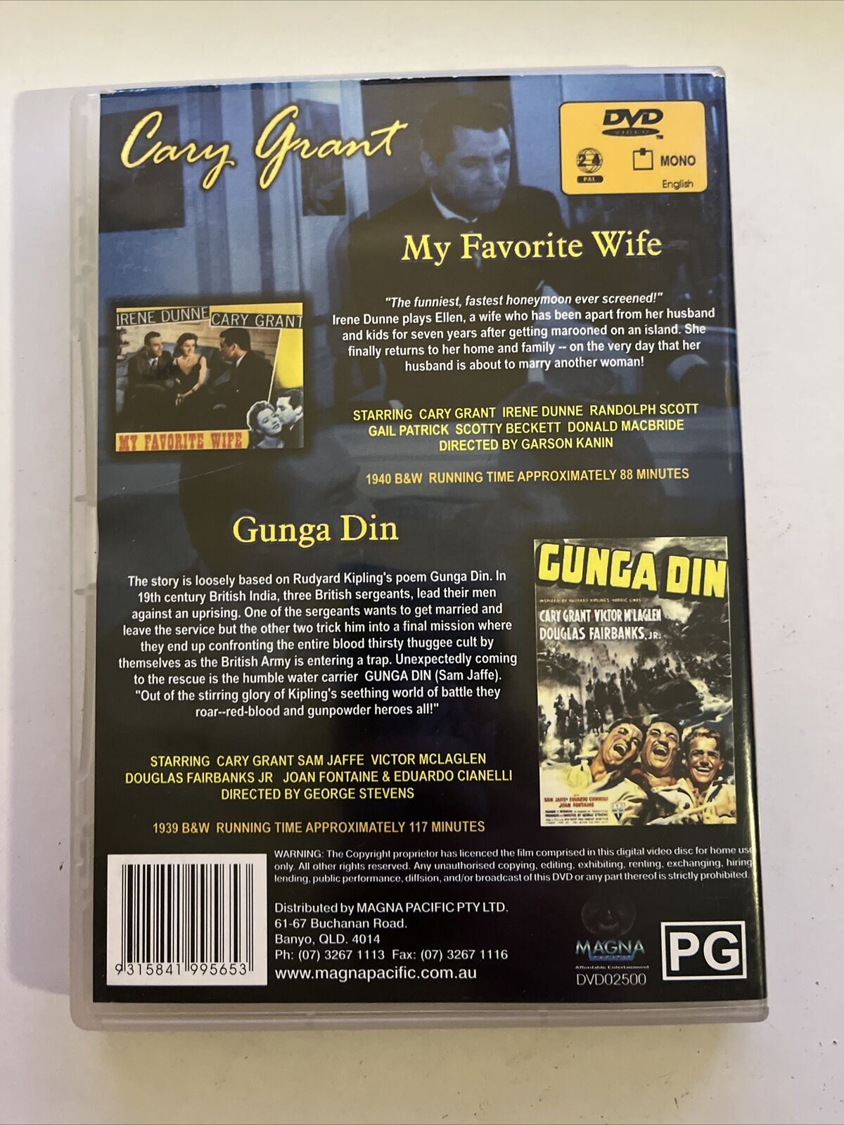 Cary Grant - My Favourite Wife / Gunga Din (DVD, 2001)