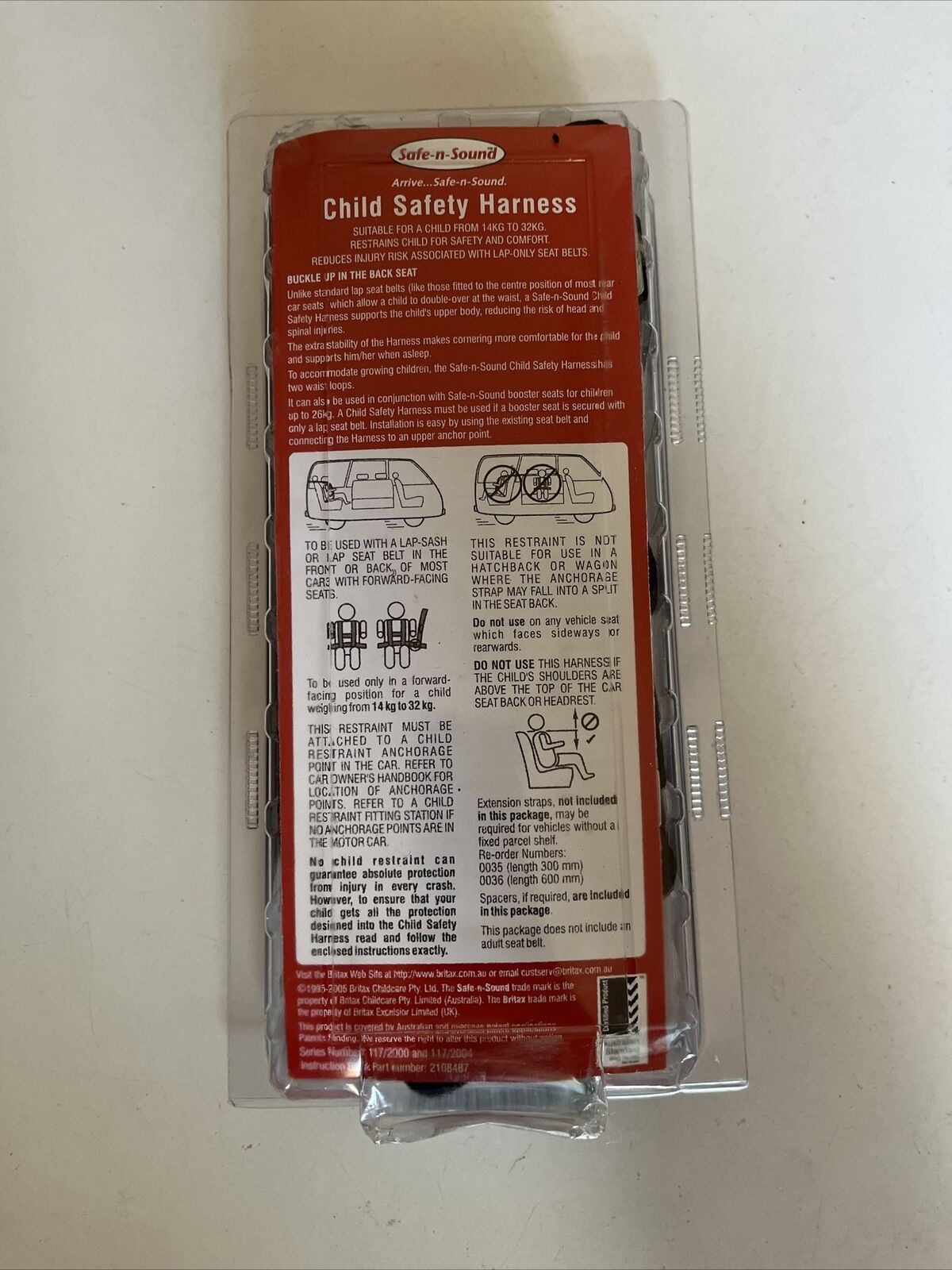 Safe -N- Sound H Child Safety Harness for child 14KG to 32KG