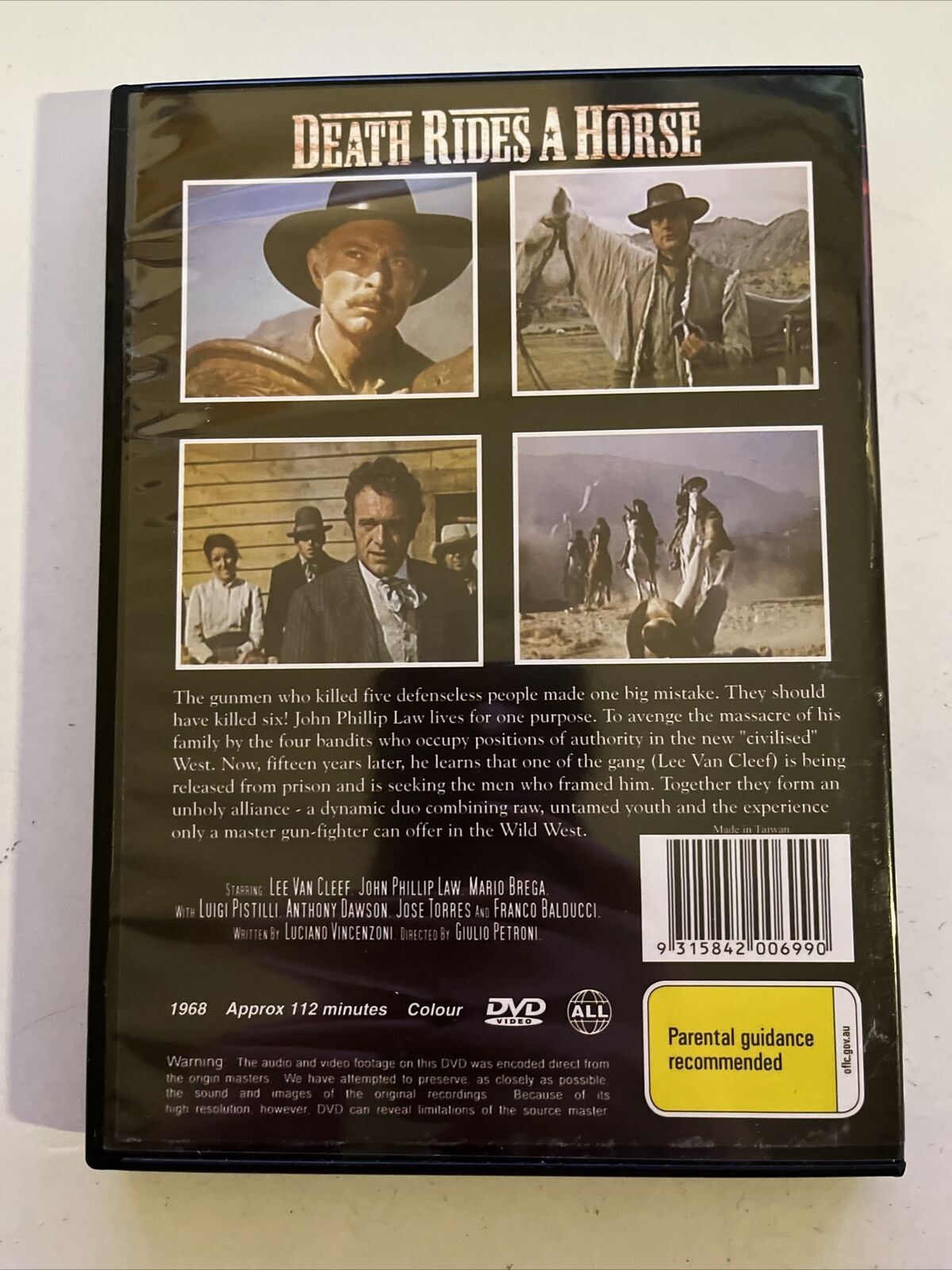 Death Rides A Horse (DVD, 1967) Lee Van Cleef, John Phillip Law. Region 4