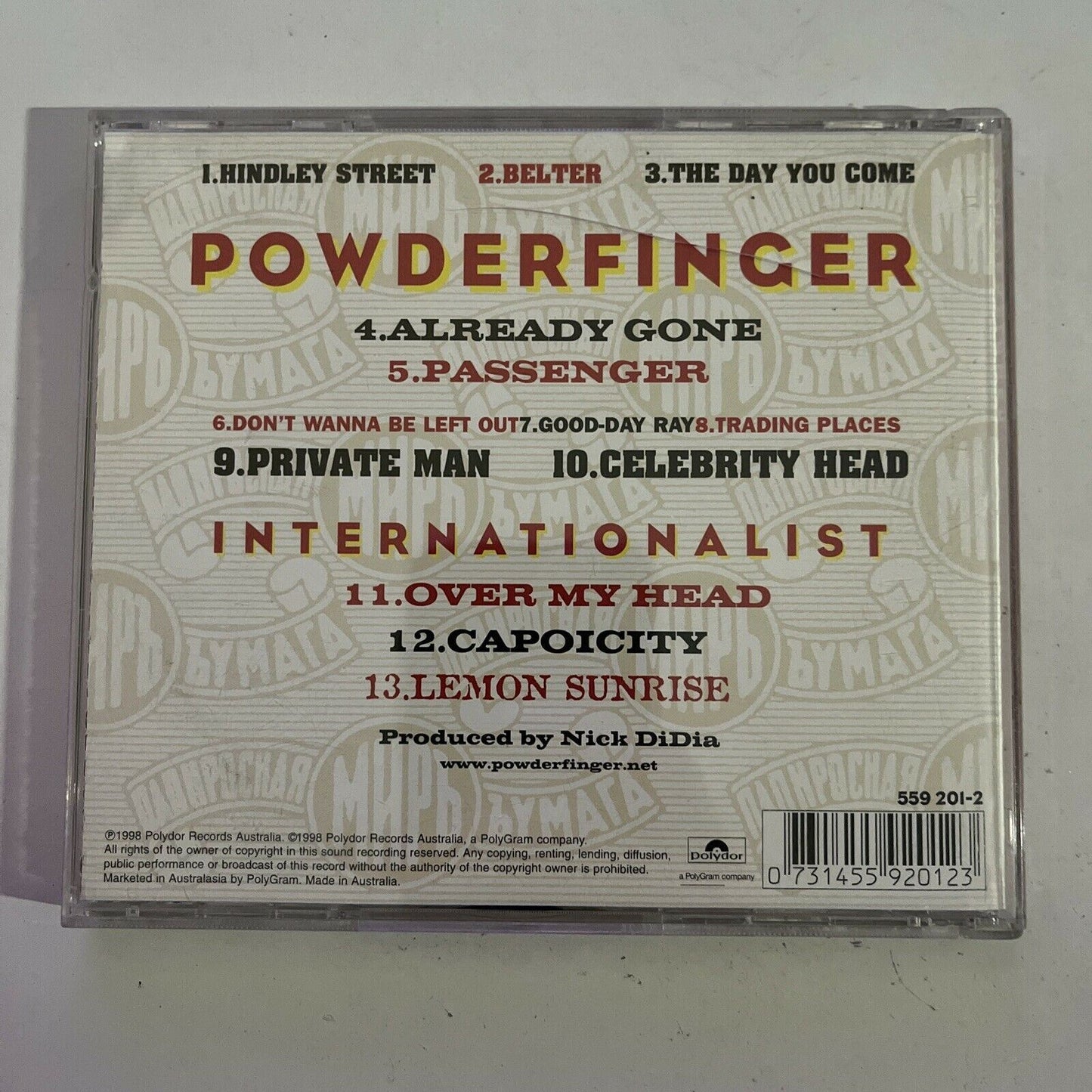 Powderfinger – Internationalist (CD, 1998) Album