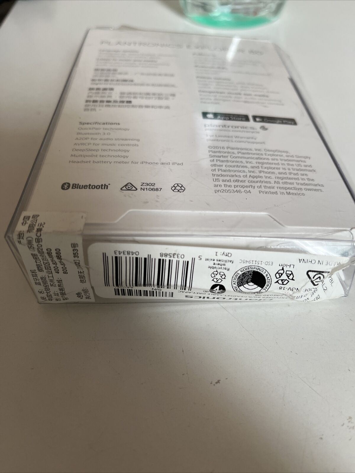 Plantronics Explorer 80 Bluetooth Headset 8 Grams 11 Hours Talk
