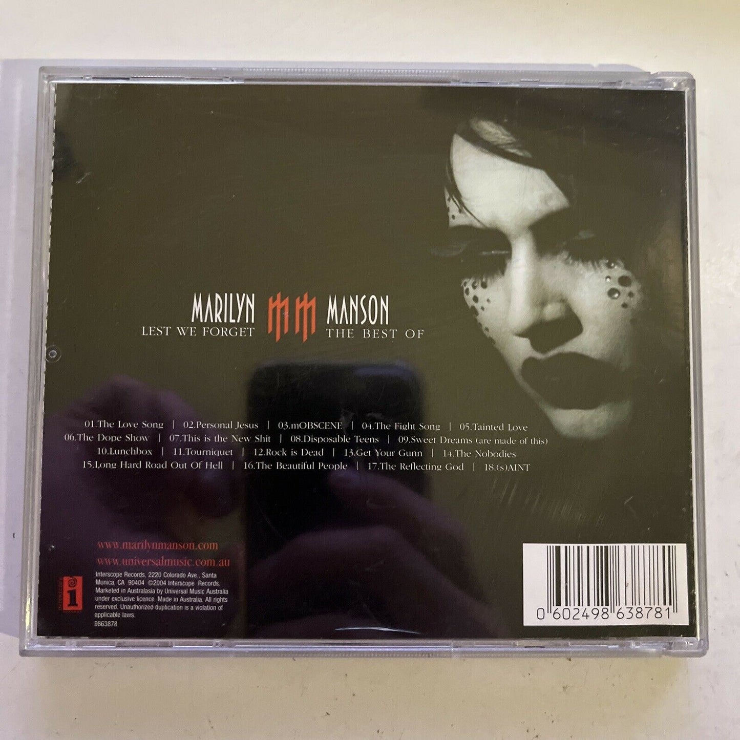 Marilyn Manson - Lest We Forget : The Best of (CD, 2004) Album