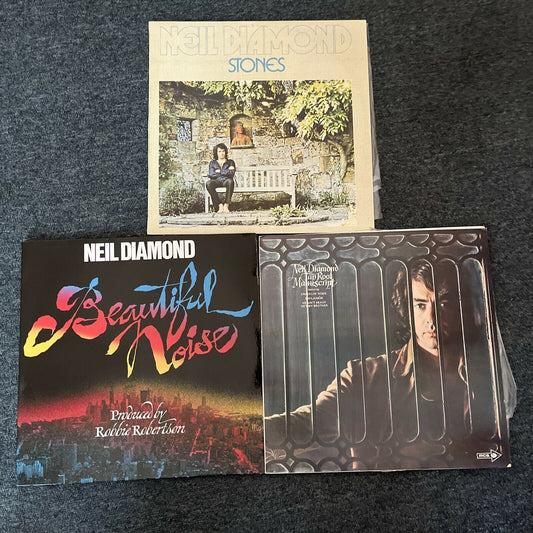 3x LP Vinyl Records Neil Diamond - Stones, Beautiful Noise, Tap Root Manuscript