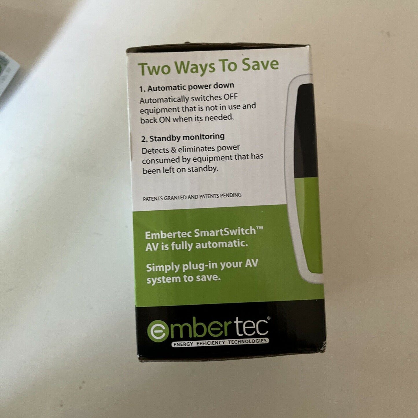 NEW Embertec SmartSwitch AV EmbertecAV-ET-01 Auto Power Saving Automatic Smart