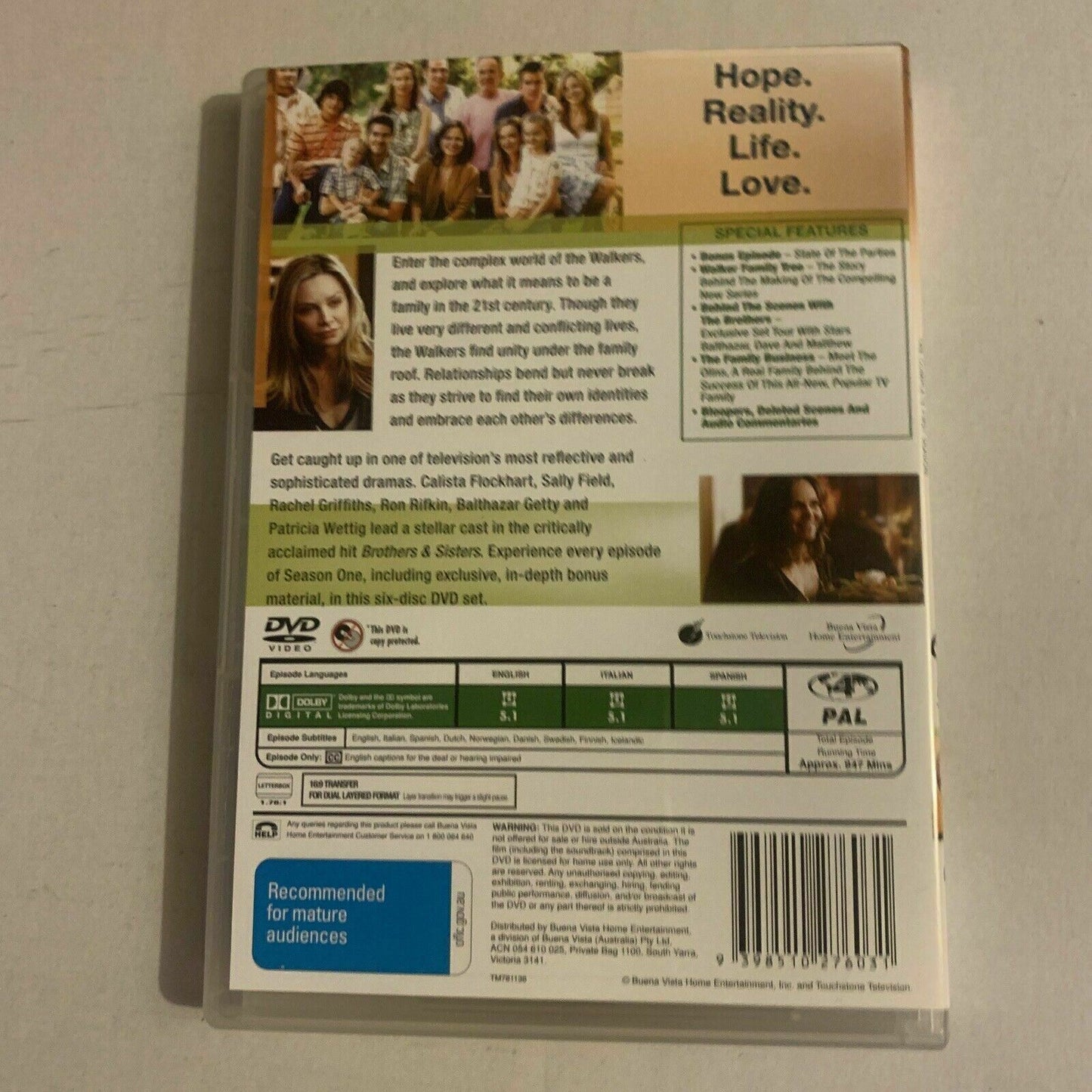 Brothers & Sisters - Seasons 1,2,3,4 Box Set (DVD, 2010) Region 4,2