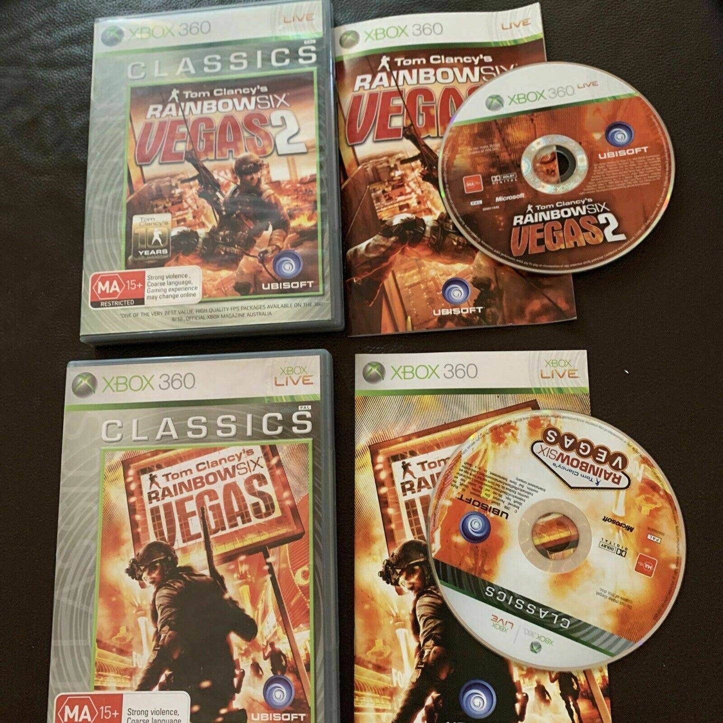 Tom Clancy's Rainbow Six Vegas 1 & 2 - Microsoft Xbox 360 PAL With Manual