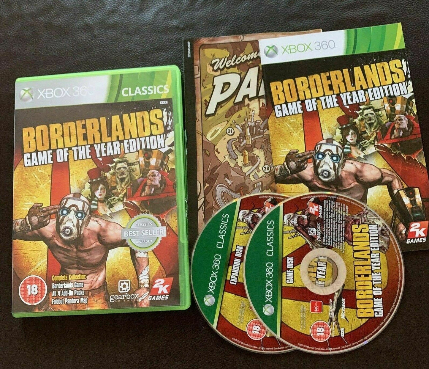 Borderlands: Game of the Year Edition Microsoft Xbox 360 PAL Game w Manual & Map