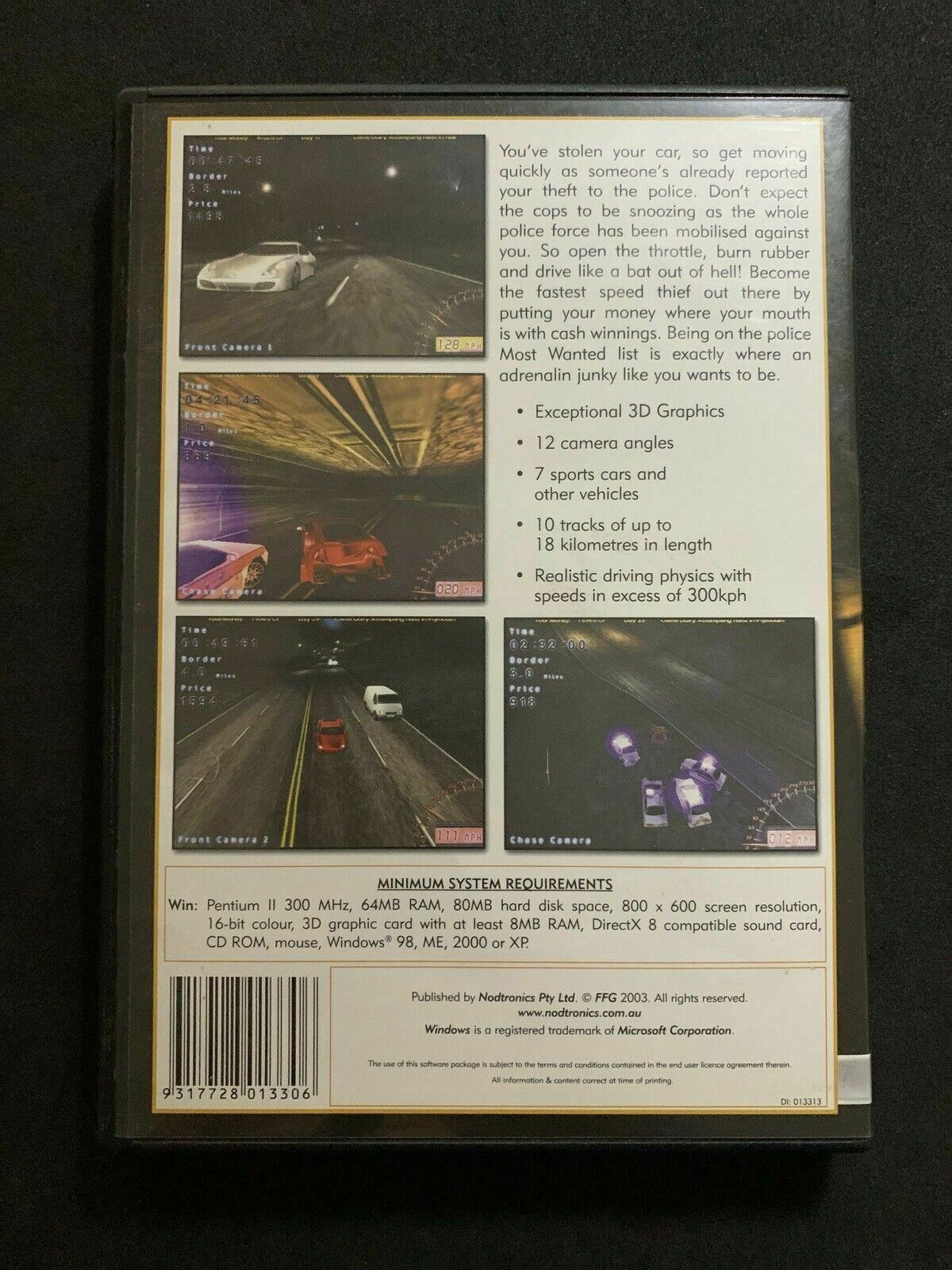 Speed Thief - PC CDROM Arcade Racing video game Windows 98 ME 2000 XP