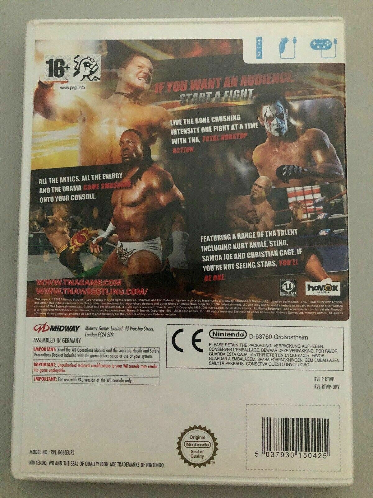 TNA Impact! Total Nonstop Action - Nintendo Wii Wrestling PAL Game