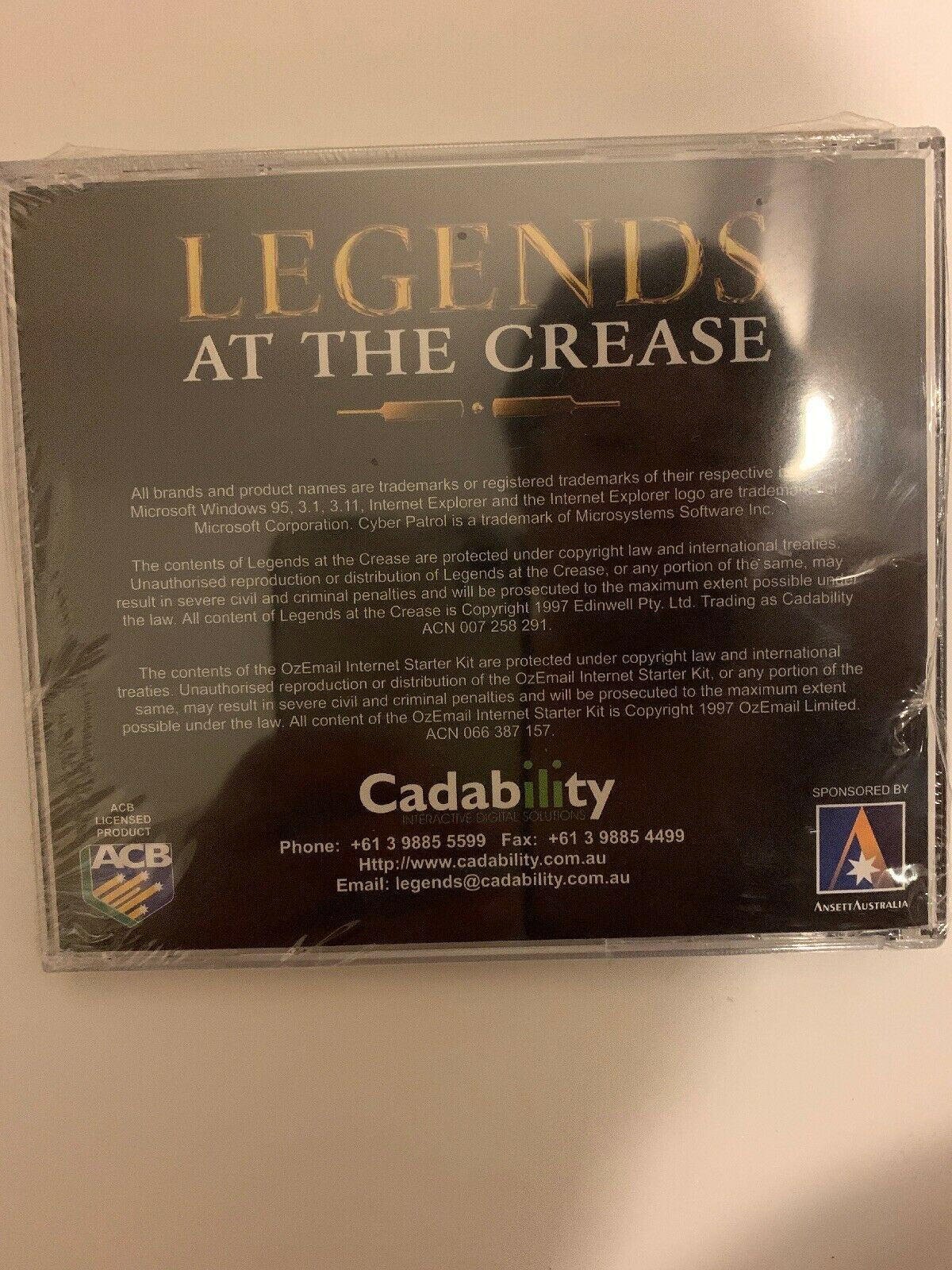 *New Sealed* Legends At The Crease Test Cricket - PC CD-ROM
