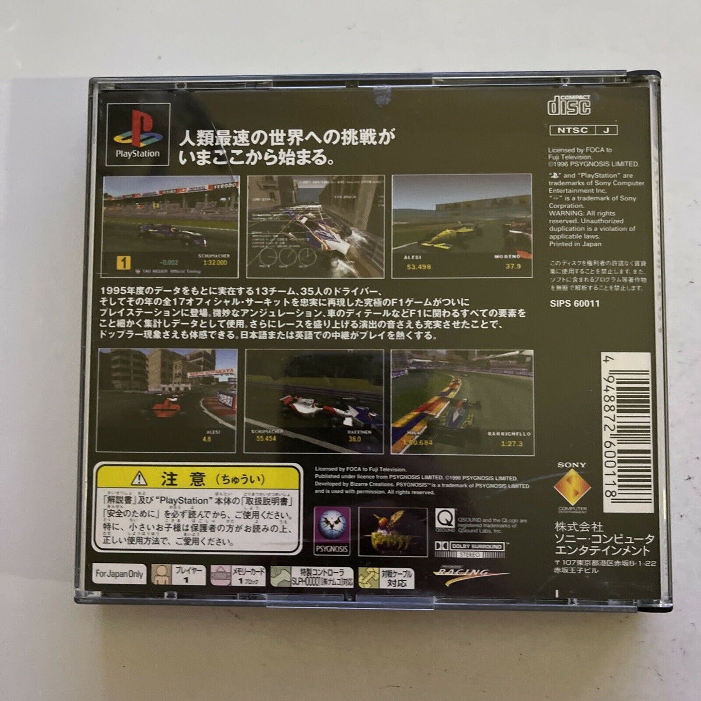 Formula 1 - PlayStation PS1 NTSC-J JAPAN F1 Racing Game