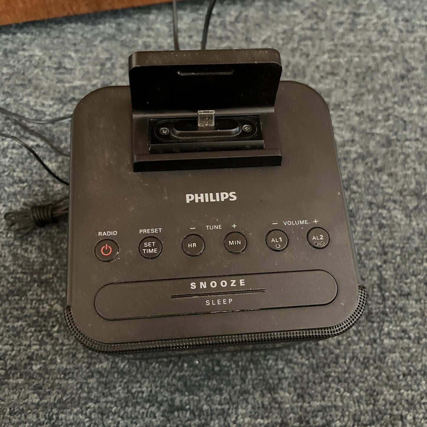 Philips AJ3200 Alarm Clock Radio - Black Micro-USB Charging Dock