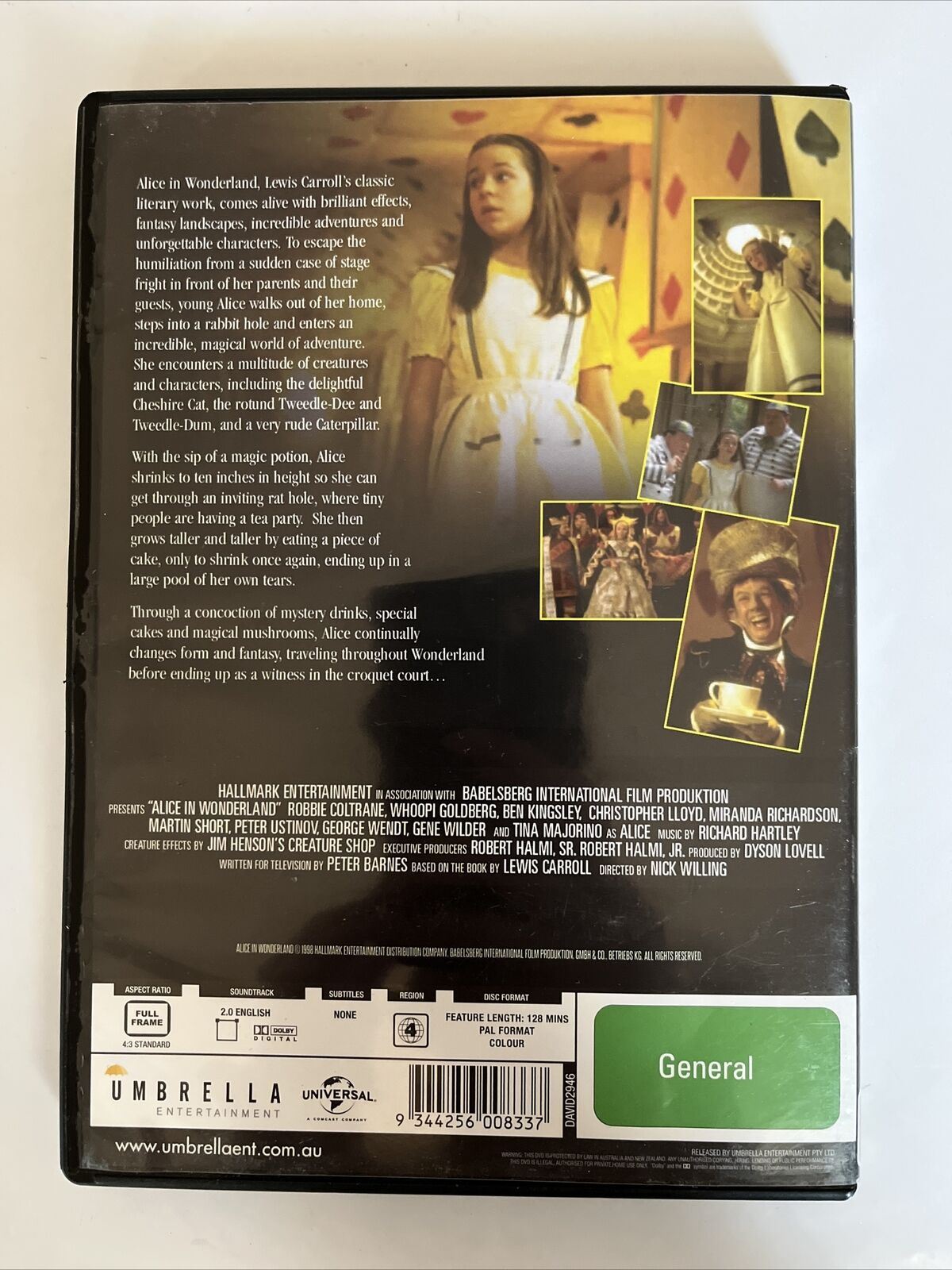 Alice In Wonderland (DVD, 1999) Whoopi Goldberg, Ben Kingsley. Region 4