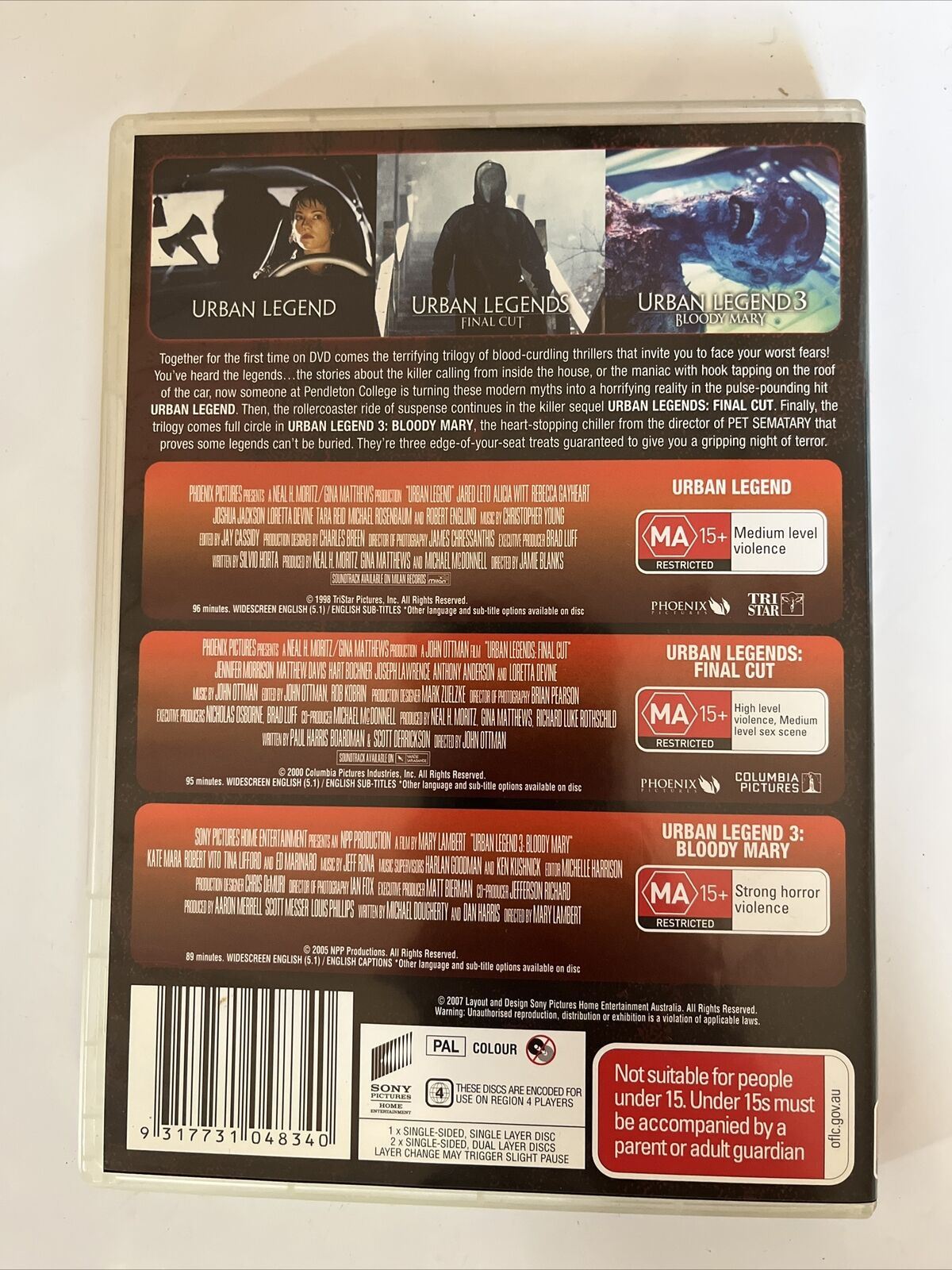 Urban Legend / Urban Legends - Final Cut / Urban Legends 3 - Bloody Mary (DVD)
