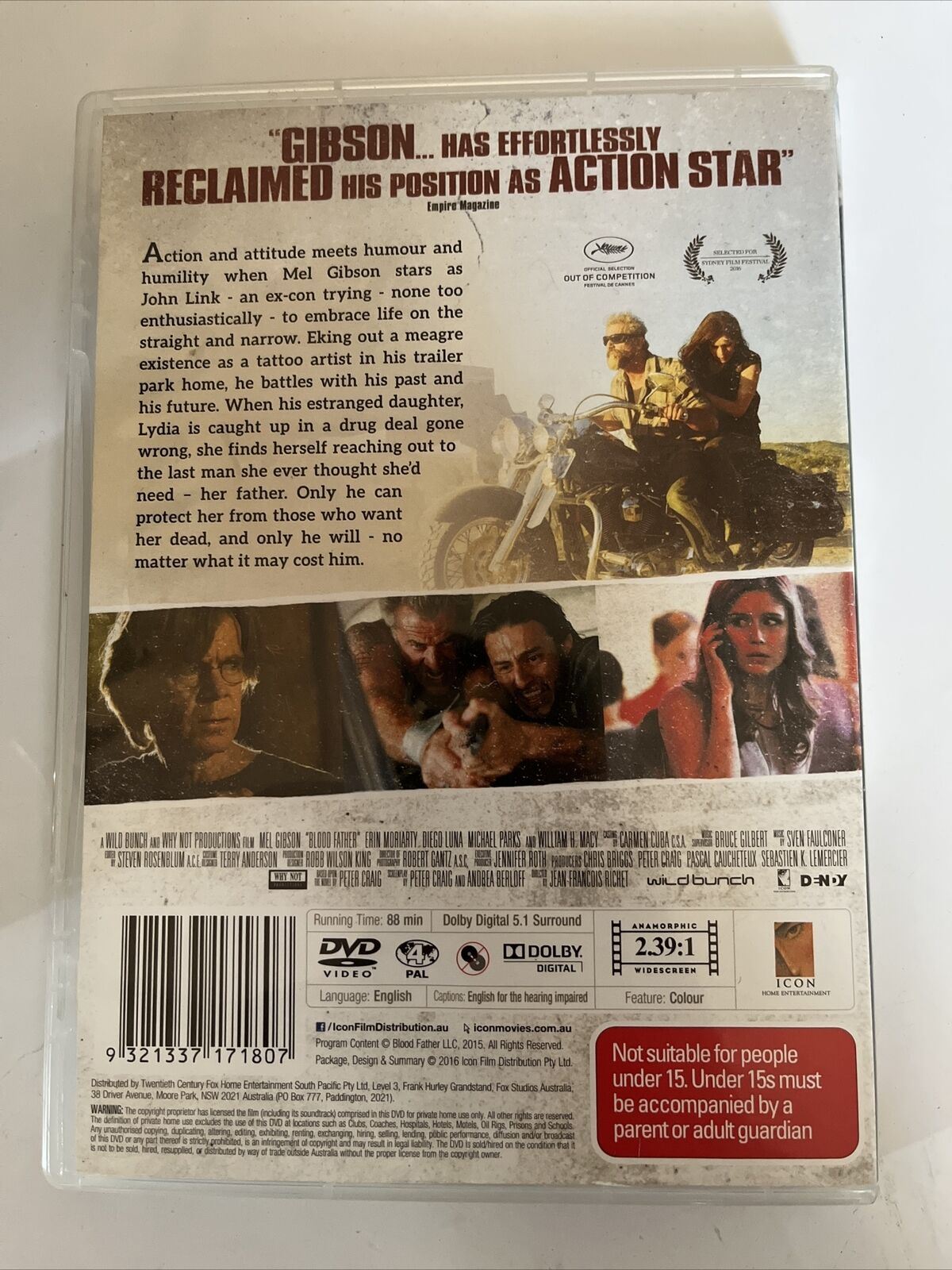 Blood Father (DVD, 2016) Mel Gibson, Erin Moriarty, Diego Luna. Region 4