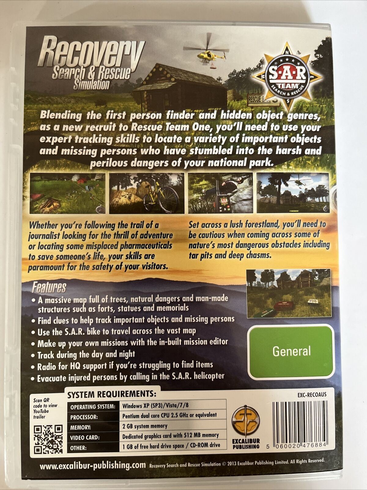 Recovery Search And Rescue Simulation - PC CD-ROM Windows Game