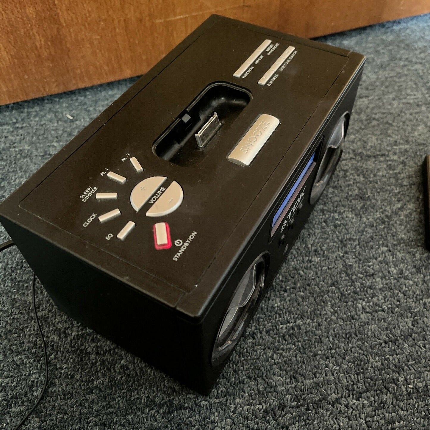 TDK Dual Alarm Clock Radio iPod Dock TA4211BK with Alarm Snooze & Remote Control