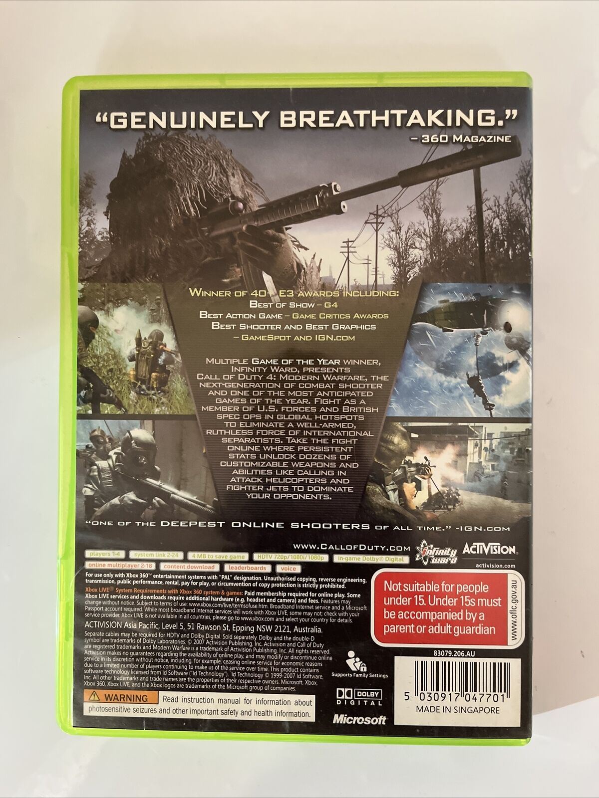 Call of Duty 4: Modern Warfare - Microsoft XBOX 360 PAL Game with Manual