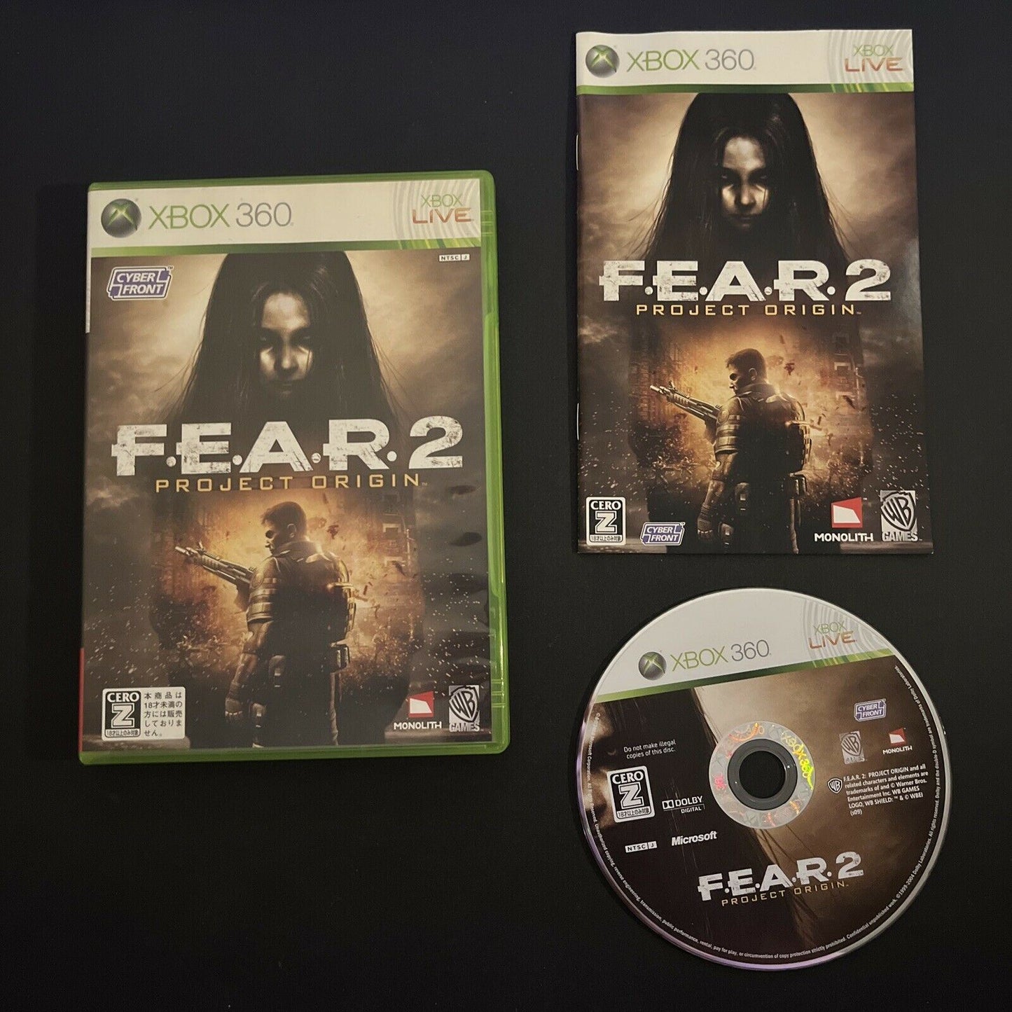 F.E.A.R. 2: Project Origin - Microsoft XBOX 360 NTSC-J JAPAN Game with Manual
