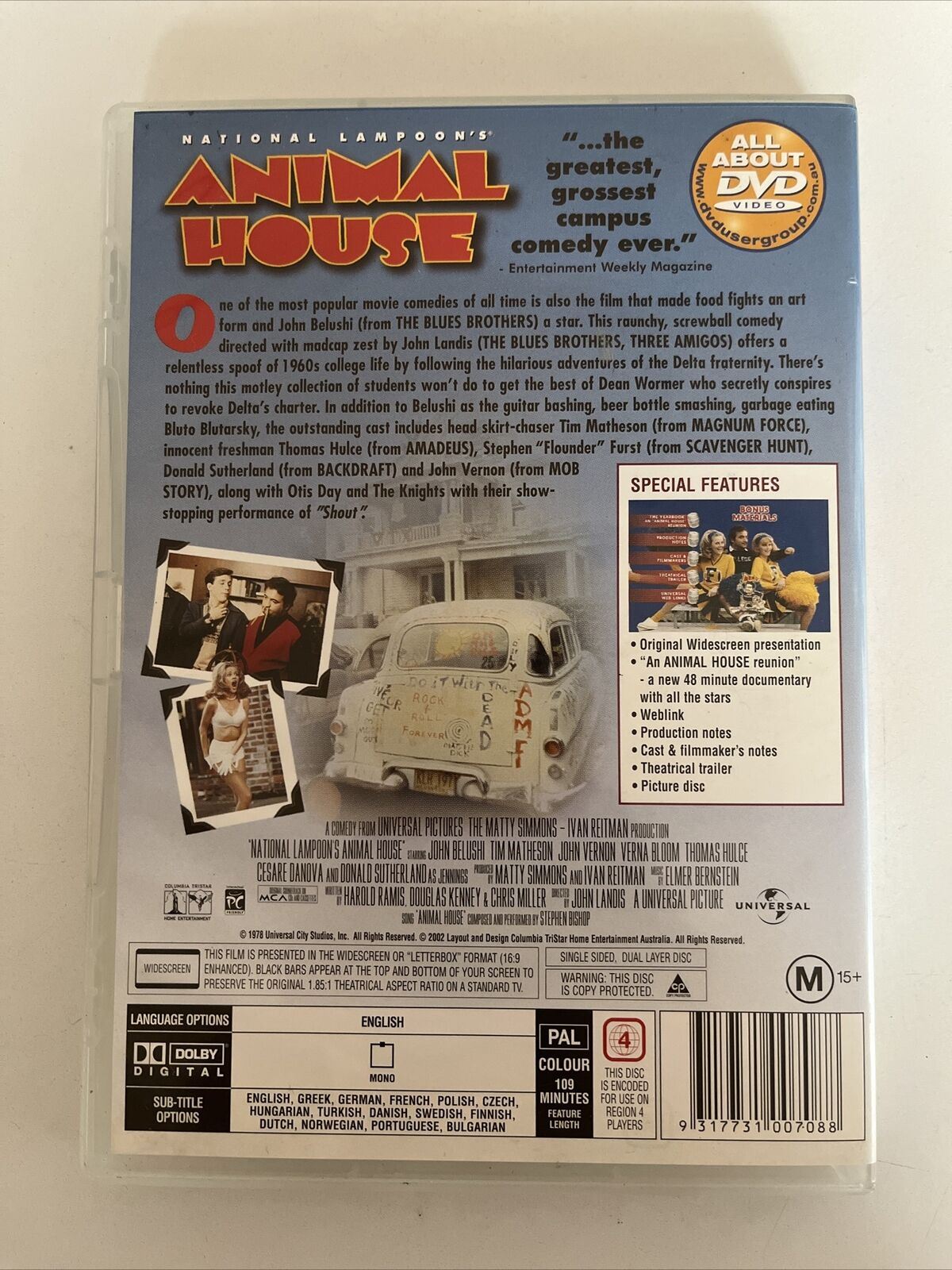 National Lampoon's Animal House (DVD, 1978) John Belushi, Tim Matheson. Region 4