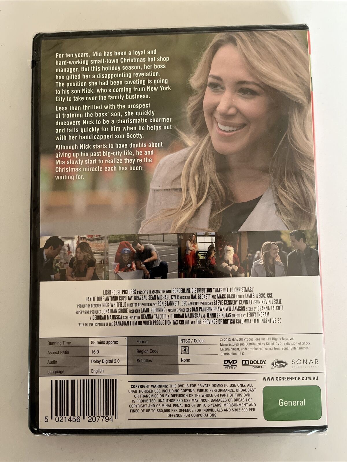 *New Sealed* Hats Off To Christmas! (DVD,2013) Haylie Duff, Antonio Cupo Region4