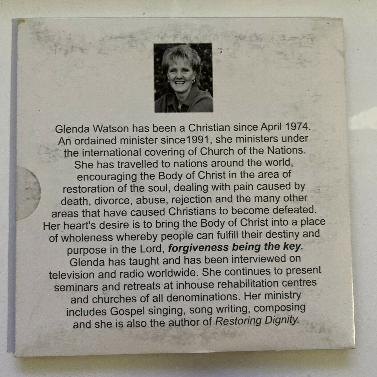 4x Glenda Watson - Forgiveness, It is Well, When Disappointment Comes, God is CD