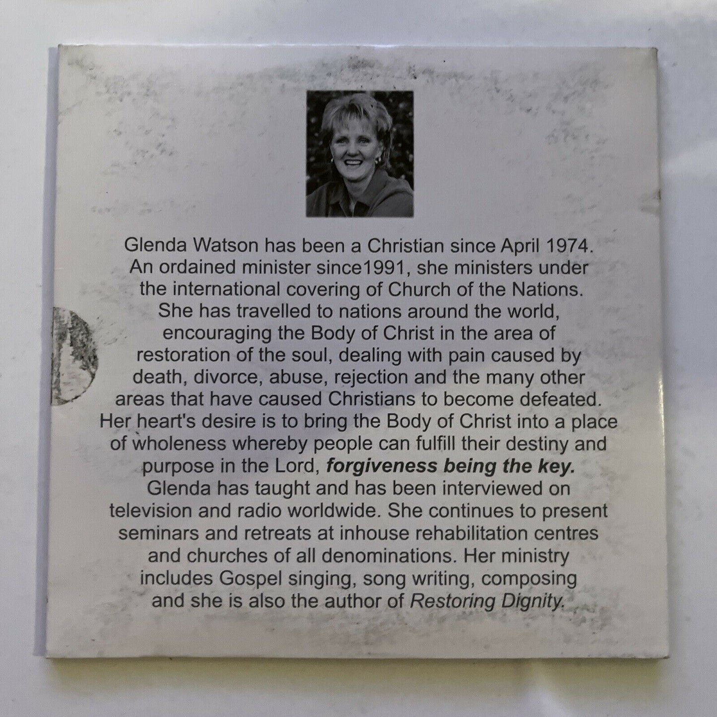 4x Glenda Watson - Forgiveness, It is Well, When Disappointment Comes, God is CD