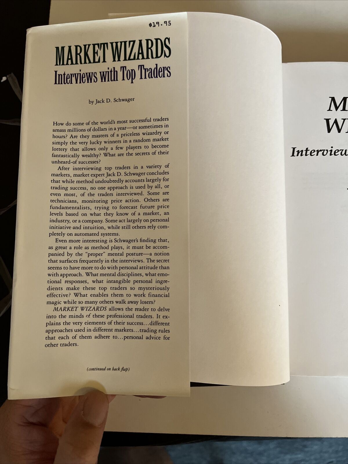 Market Wizards - Interviews with Top Traders by Jack D Schwager Hardcover 1989