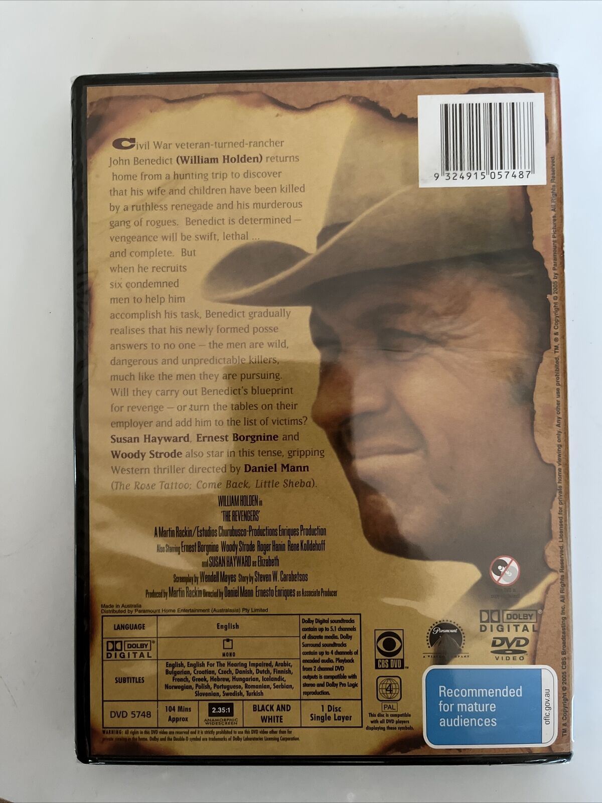 *New Sealed* The Revengers (DVD, 1972) William Holden, Susan Hayward. Region 4