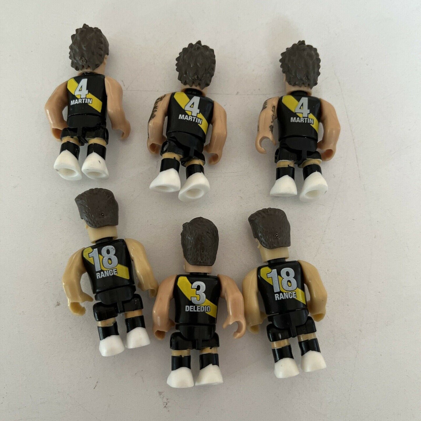 6x AFL Micro-figures Richmond - Martin, Rance, Deledio