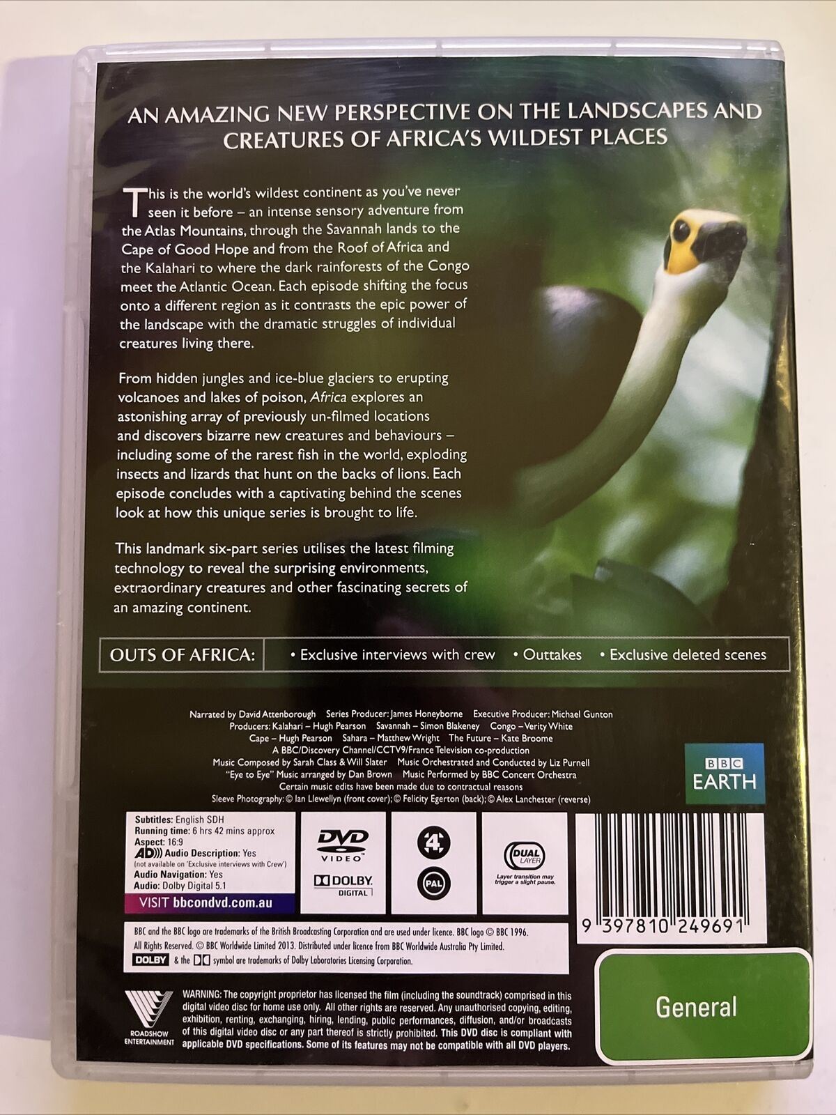 David Attenborough Africa (DVD, 2012) BBC Documentary. Region 4