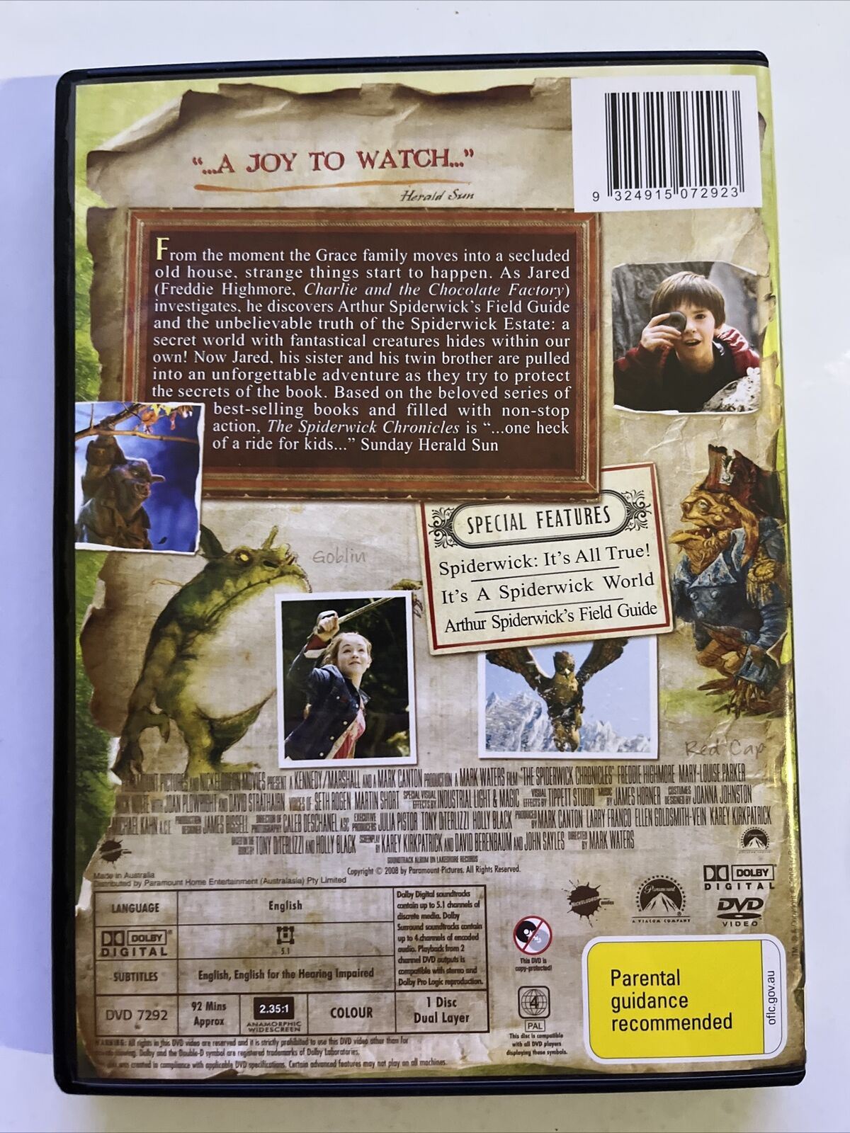 The Spiderwick Chronicles (DVD, 2008) Mary-Louise Parker, David Strathairn