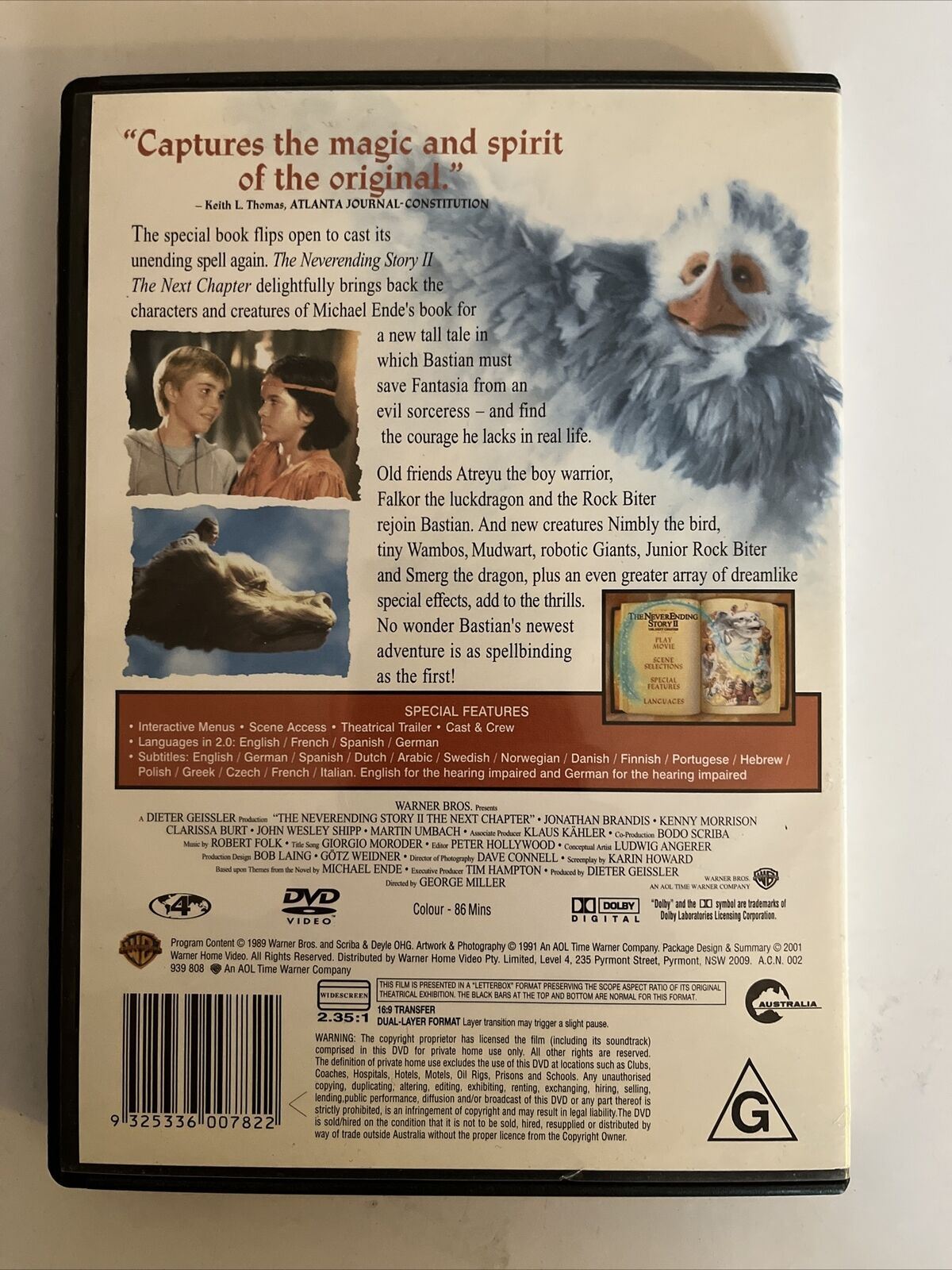 The Never Ending Story 2 - The Next Chapter (DVD, 1990) Region 4