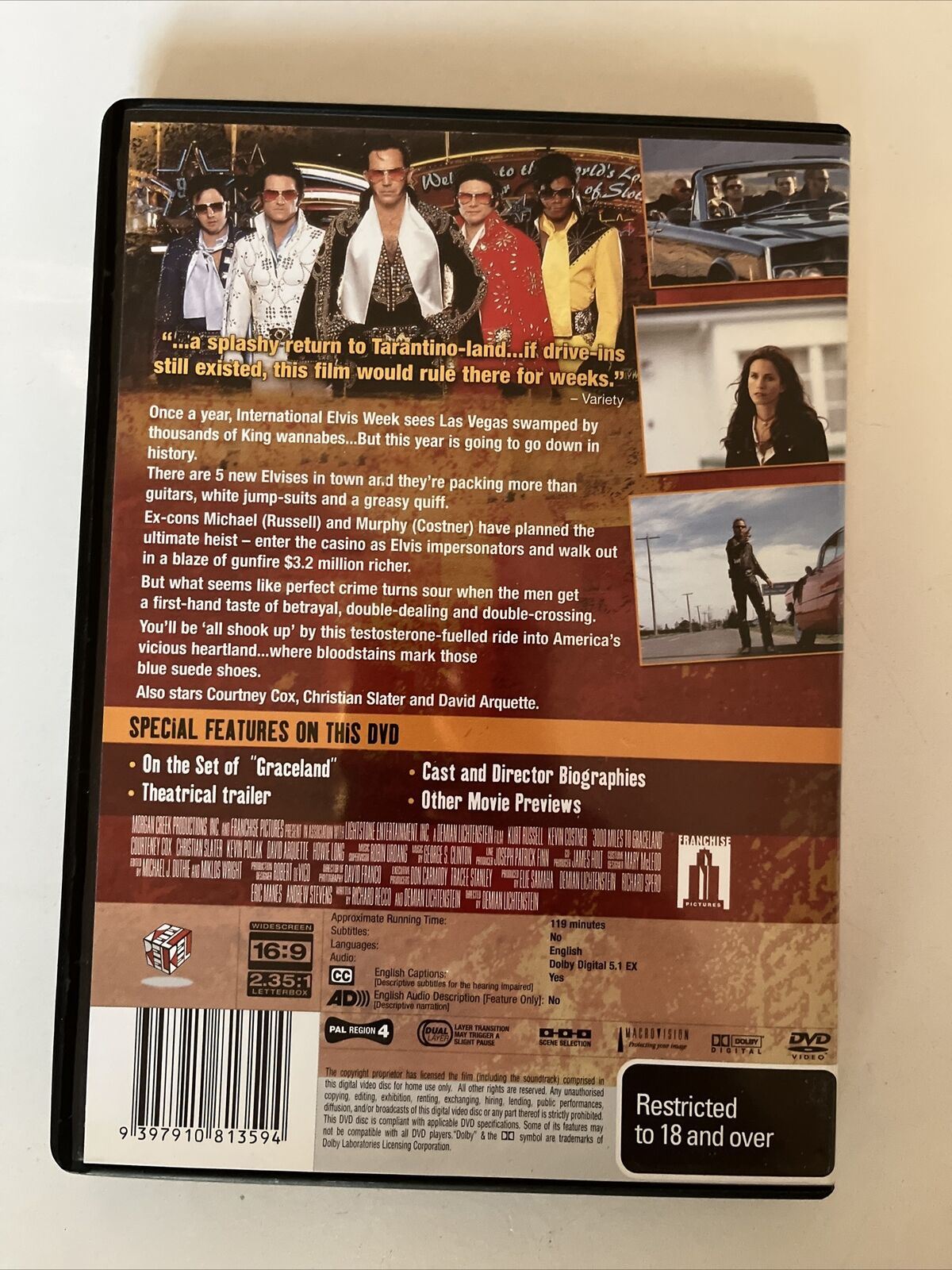 3000 Miles To Graceland (DVD, 2001) Kurt Russell, Kevin Costner, Courteney Cox