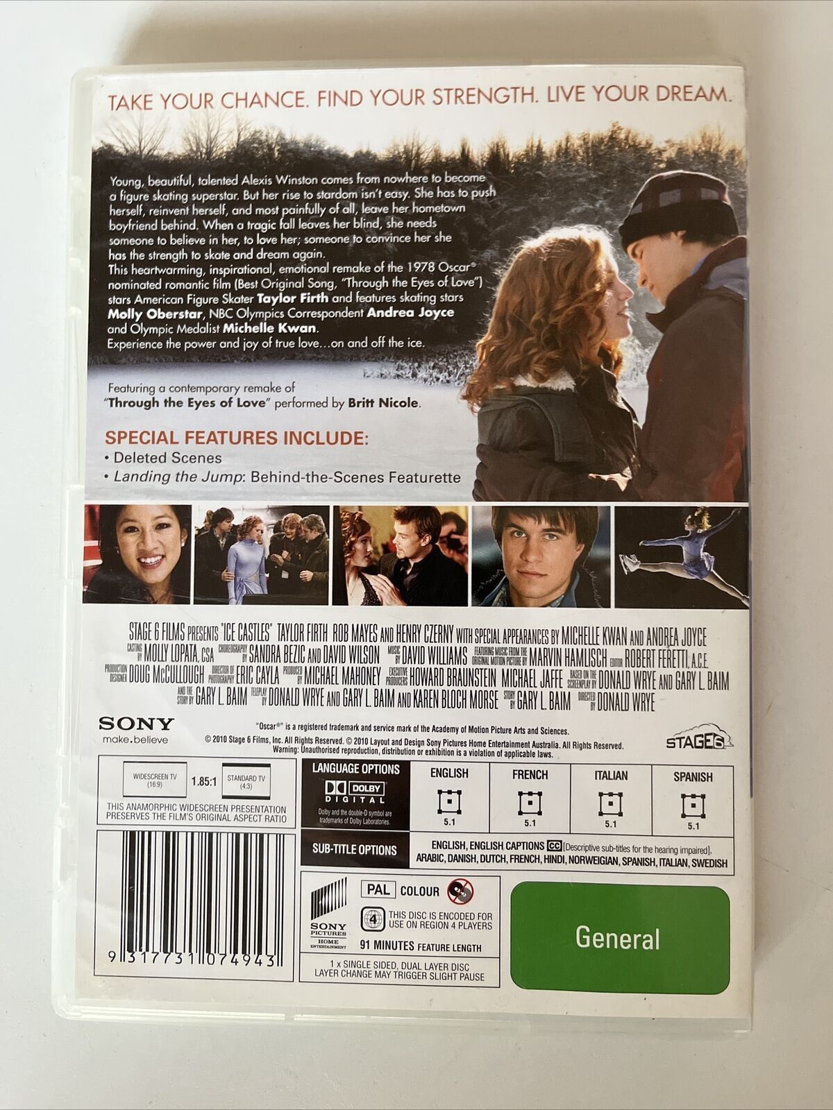 Ice Castles (DVD, 2010) Taylor Firth, Rob Mayes. Figure Skater Film. Region 4