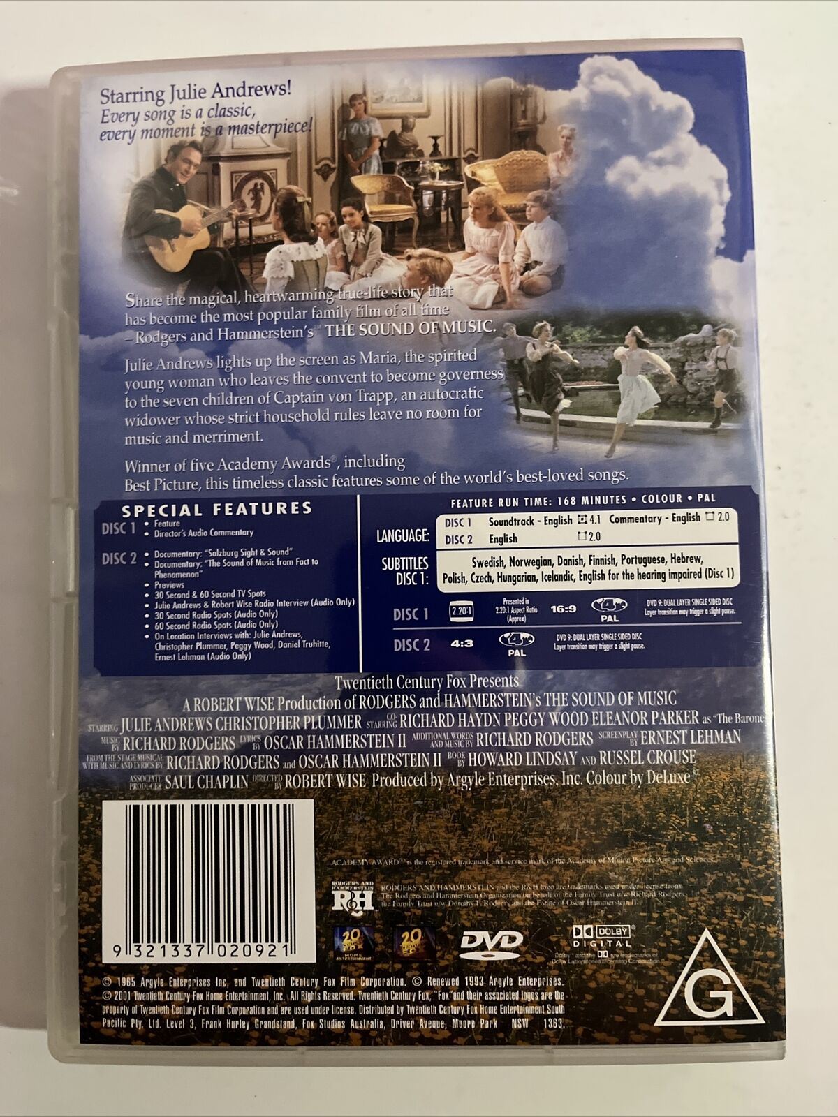 The Sound Of Music - Special Edition (DVD, 1965) Julie Andrews. Region 4
