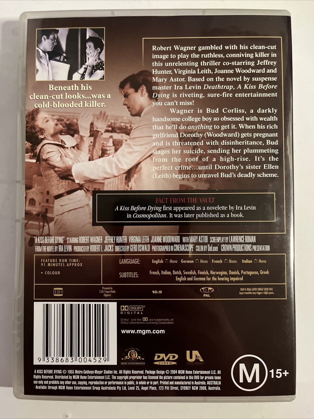 A Kiss Before Dying (DVD, 1956) Robert Wagner, Jeffrey Hunter. NEW Region 4