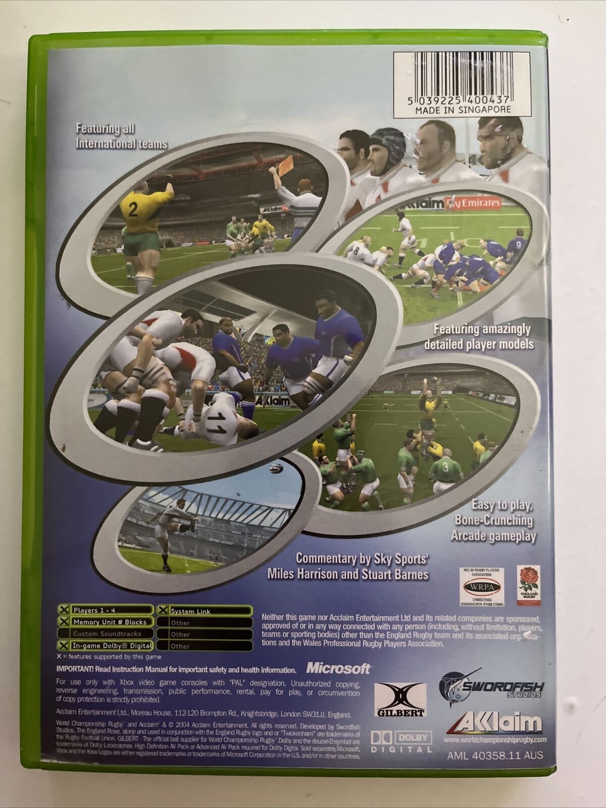 WCR World Championship Rugby - Microsoft Xbox Original PAL Game Complete