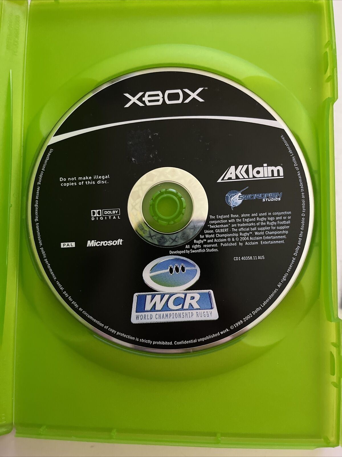 WCR World Championship Rugby - Microsoft Xbox Original PAL Game Complete