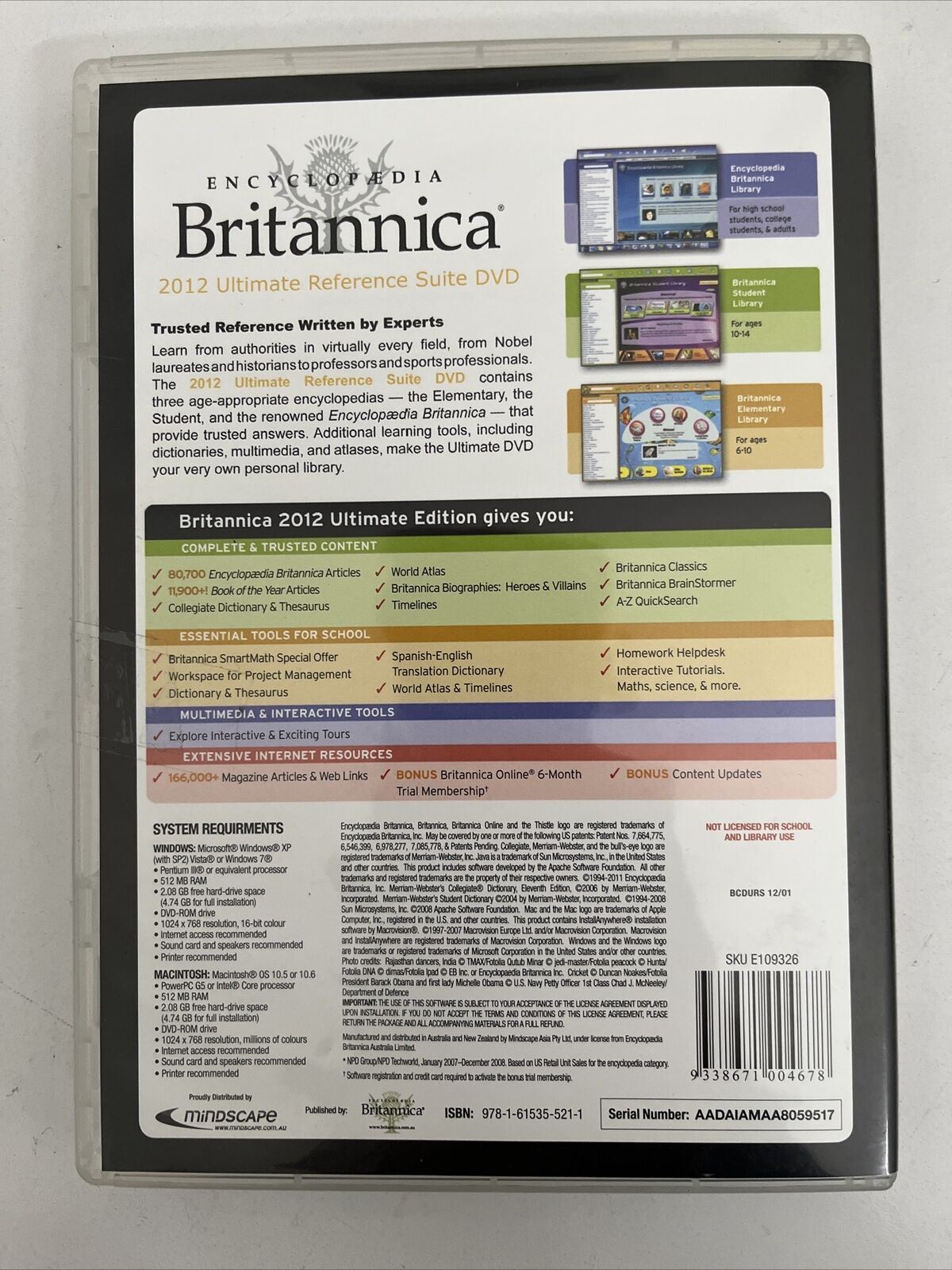 Encyclopaedia Britannica 2012 Ultimate Reference Suite PC Windows & Mac