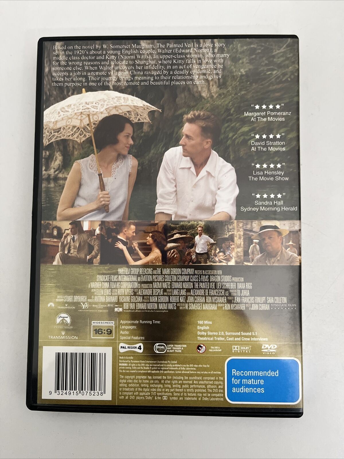 The Painted Veil (DVD,2006) NEW Edward Norton, Naomi Watts, Catherine An Region4