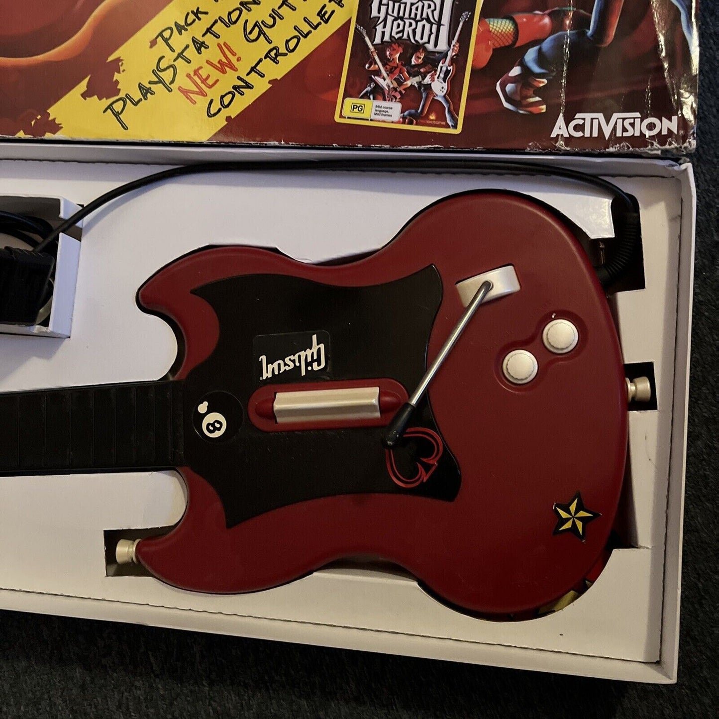 Guitar Hero 2 PlayStation 2 Bundle Box with Wired Guitar and Game - PS2 PAL