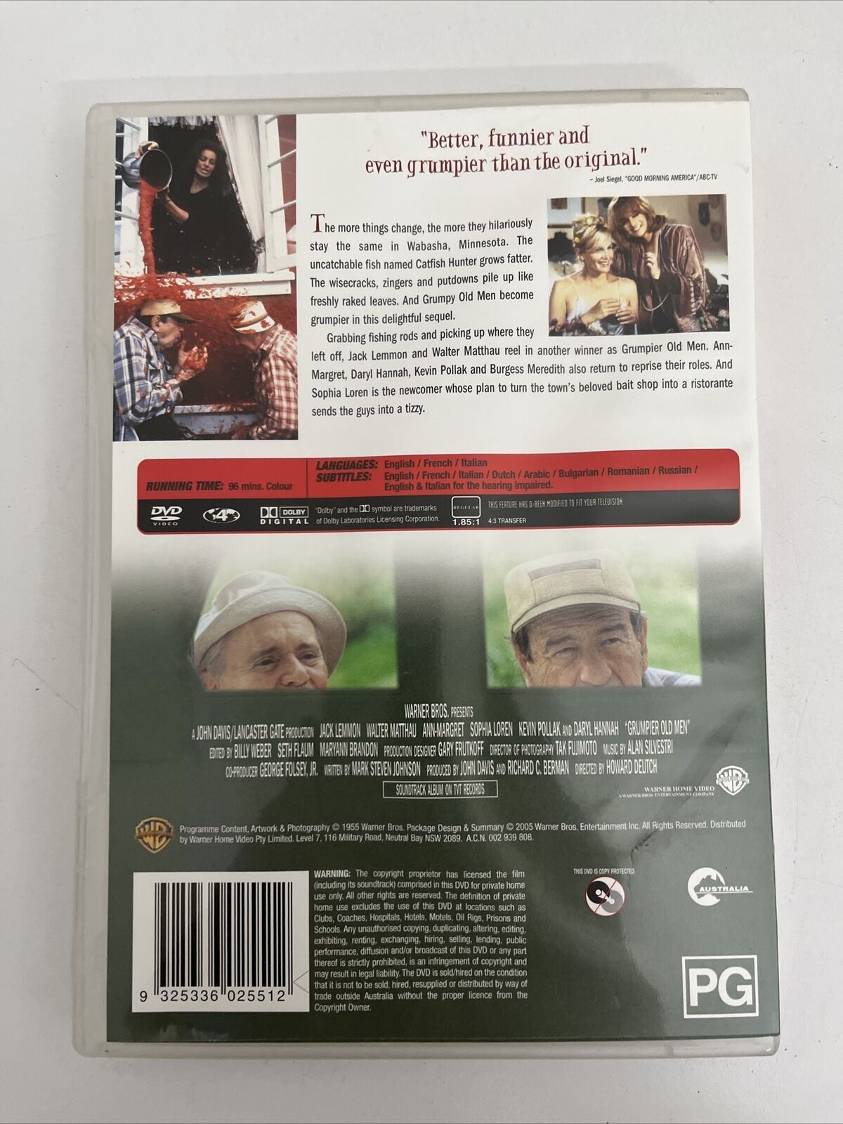 Grumpier Old Men (DVD,1995) Jack Lemmon, Walter Matthau Sophia Loren NEW Region4