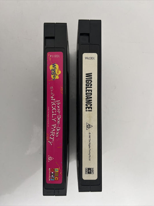2x The Wiggles - Wiggledance! + Hoop-Dee-Doo It's a Wiggly Party VHS PAL