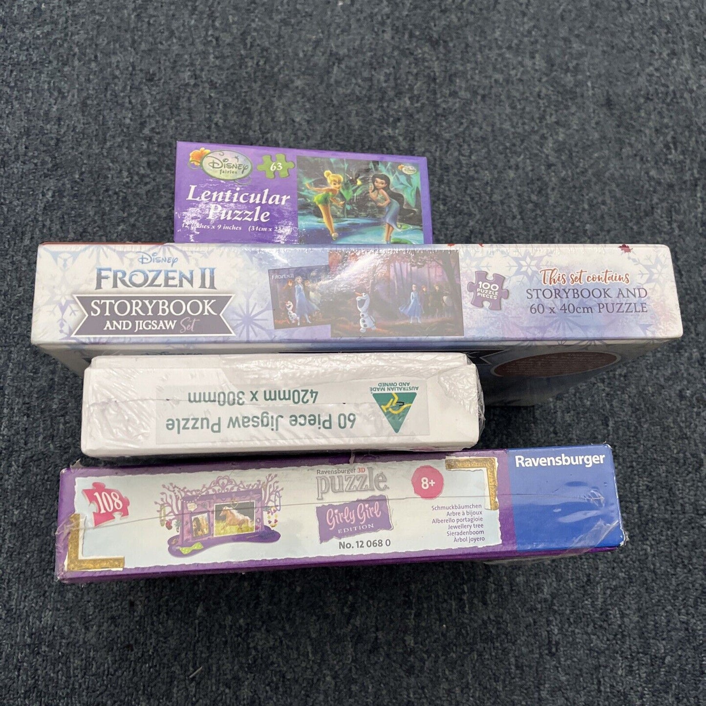 4x Jigsaw Puzzle Disney Frozen 2, Tinkerbell, Scotch College, Revensburger 3D