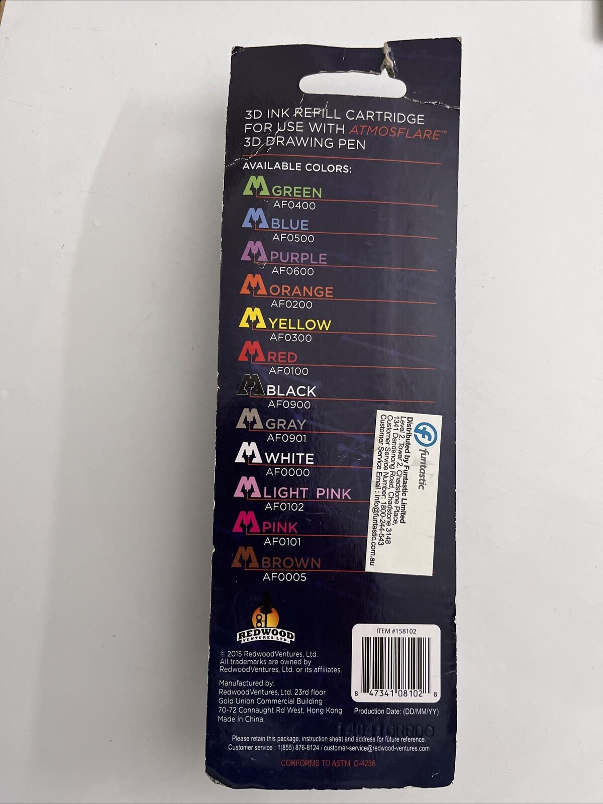 Atmosflare 3D Drawing Pen Refill Cartridge Black AF0900 NEW