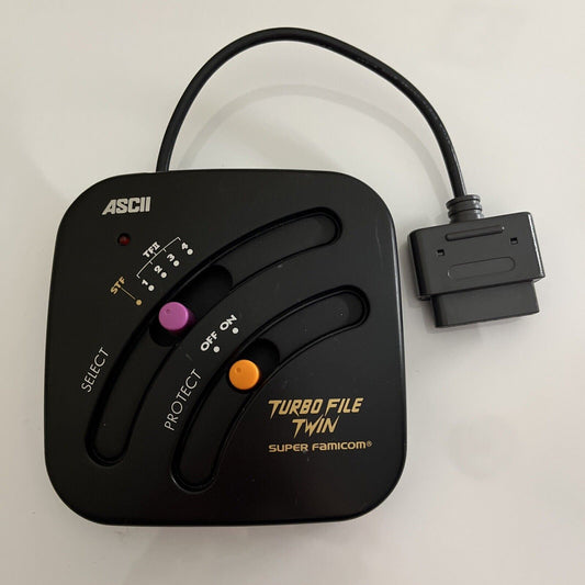 ASCII Turbo File Twin Nintendo Super Famicom SNES SRAM Battery Backup