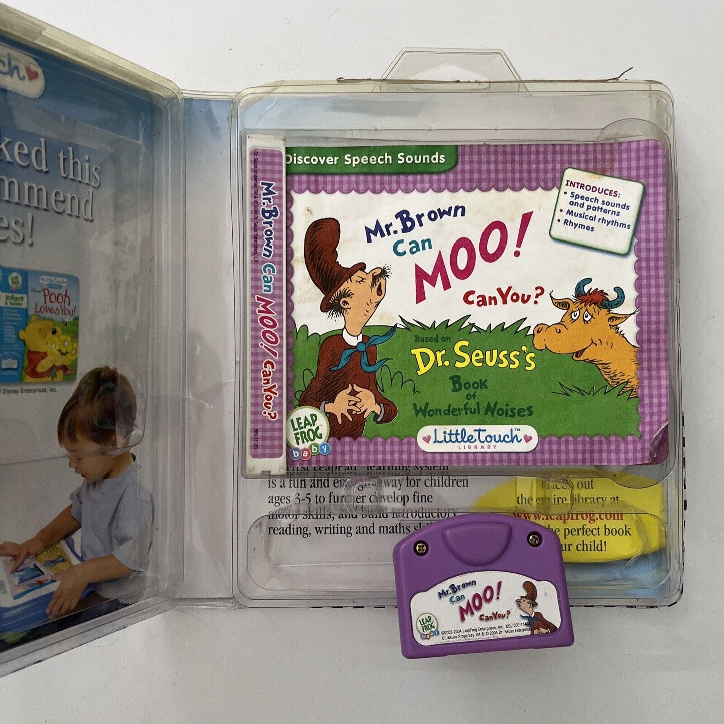 3x Leap Frog Little Touch Leap Pad Games - Disney Pooh Loves You, Dora, Mr Brown